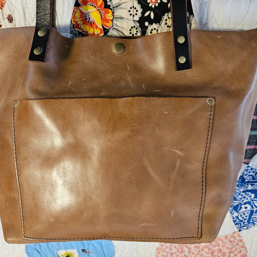 Portland Leather Large Classic Tote-Cappuccino